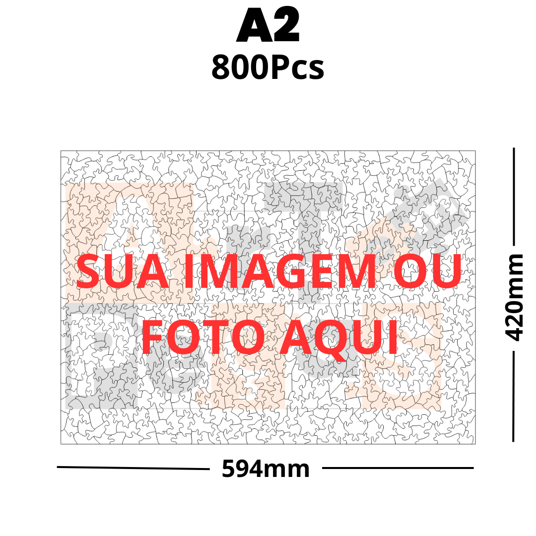 Quebra-cabeça personalizado em mdf 3mm com impressão U.V. tamanho