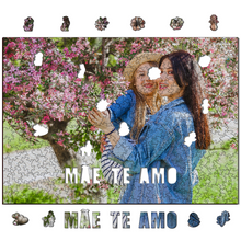 Carregar imagem no visualizador da galeria, Sua Foto com Molde Dia das Mães - Quebra-Cabeça de Madeira 3D Personalizável - Kit
