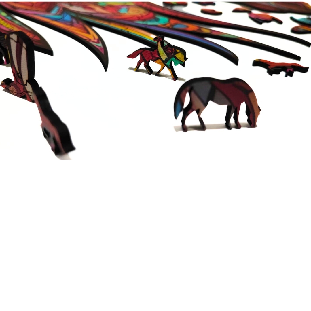 Quebra-Cabeça de Madeira 3D Cavalo Grande A3 - 300 peças