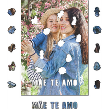 Carregar imagem no visualizador da galeria, Sua Foto com Molde Dia das Mães - Quebra-Cabeça de Madeira 3D Personalizável
