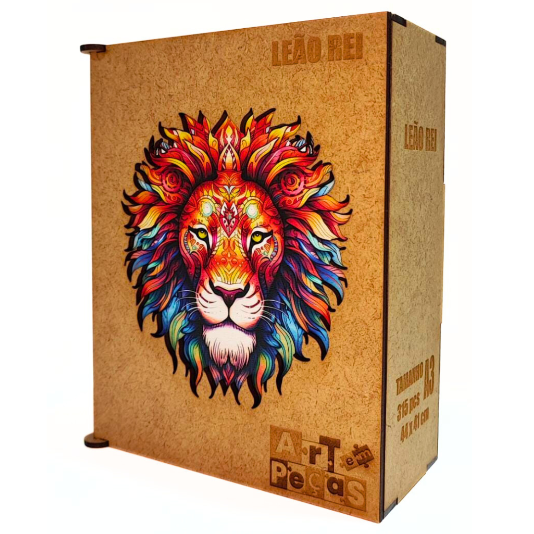Quebra-Cabeça de Madeira 3D - Leão Rei – Art em Peças