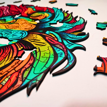 Carregar imagem no visualizador da galeria, Quebra-Cabeça de Madeira 3D - Leão Cromático
