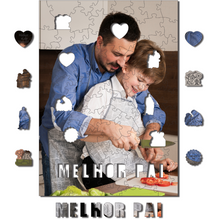 Carregar imagem no visualizador da galeria, Sua Foto com Molde Dia dos Pais - Quebra-Cabeça de Madeira 3D Personalizável
